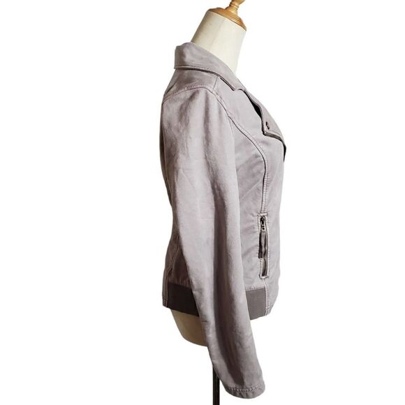 Marrakech Faux Gray Suede Moto Jacket - Picture 5 of 9